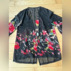 Floral Black Sheer Women's Jacket